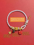 "Golden Path" Agarwood & Cinnabar Woven Bracelet | Clover & Sunflower