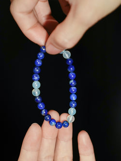 "Starry Ocean" Zen Lapis Lazuli & Moonstone Bracelet | The Water Element