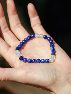 "Starry Ocean" Zen Lapis Lazuli & Moonstone Bracelet | The Water Element