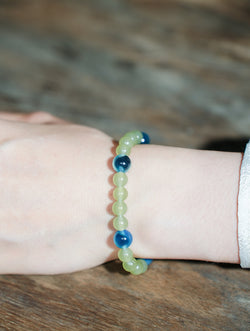 "Verdant Breeze" Prehnite & Blue Fluorite Zen Bracelet | The Wood Element