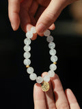 Zen White Azeztulite Bracelet - "Stone of Awakening" Metal Element for Clarity & Balance