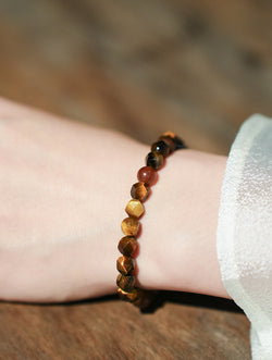 "Summit Tiger" Faceted Golden Tiger’s Eye Bracelet | The Gold Element | Leadership Talisman