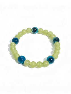 "Verdant Breeze" Prehnite & Blue Fluorite Zen Bracelet | The Wood Element