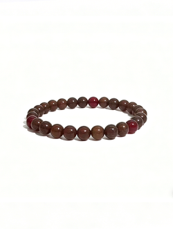 The Earth Collection | Natural Smoky Quartz & Red Agate Bracelet - Grounding & Balance
