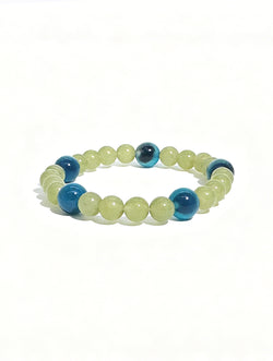"Verdant Breeze" Prehnite & Blue Fluorite Zen Bracelet | The Wood Element