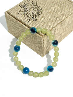 "Verdant Breeze" Prehnite & Blue Fluorite Zen Bracelet | The Wood Element