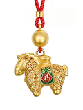"Victory Gallop" Openable Filigree Horse Pendant | 24K Gold Plated Copper | Career Success Amulet