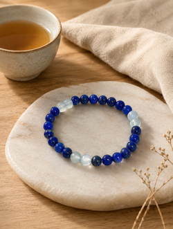 "Starry Ocean" Lapis Lazuli & Moonstone Bracelet | Water Element