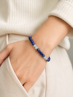 "Starry Ocean" Lapis Lazuli & Moonstone Bracelet | Water Element