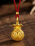 "Zen Aura" Openable Filigree Blessing Bag Pendant | 24K Gold Plated Copper | For Natural Agarwood Beads