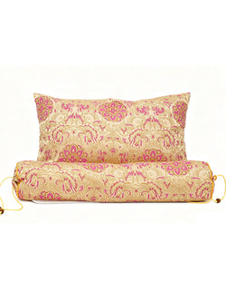 "Zen Rest" Premium Agarwood Infused Cervical Pillow Set | Authentic Silk Brocade