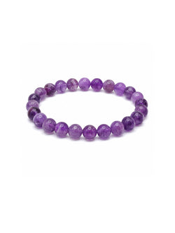 Natural Amethyst Bead Bracelet – 10mm