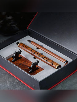 Zen Calligraphy Pen & Scroll Incense Burner Gift Set | 10g Agarwood Sticks
