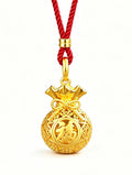"Zen Aura" 24K Gold Filigree Blessing Bag Pendant | Openable | Agarwood Diffuser