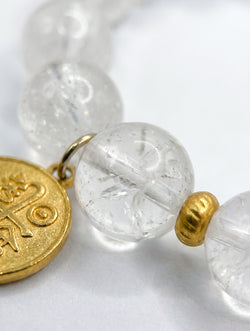 White Azeztulite Beaded Bracelet | Metal Element | Clarity & Calm