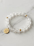 White Azeztulite Beaded Bracelet | Metal Element | Clarity & Calm