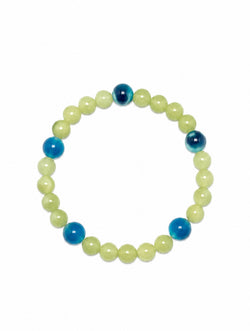 "Verdant Breeze" Prehnite & Blue Fluorite Bracelet | Wood Element
