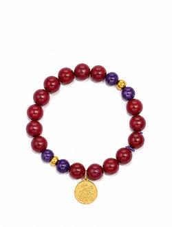 "Infinite Flame" Cinnabar & Charoite Beaded Bracelet | Fire Element