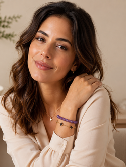Natural Amethyst Bead Bracelet – 10mm