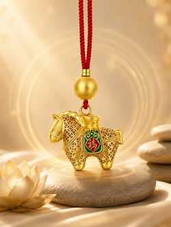 "Victory Gallop" 24K Gold Filigree Horse Pendant | Openable | Agarwood Diffuser