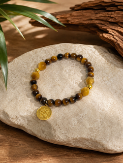"Mountain Grounding" Tiger's Eye & Golden Tiger's Eye Bracelet | Earth Element