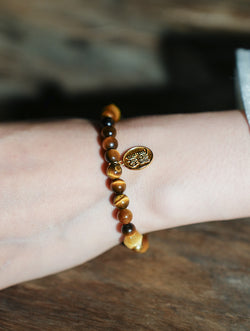 "Mountain Grounding" Tiger's Eye & Golden Tiger's Eye Bracelet | Earth Element