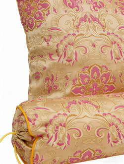 "Zen Rest" Premium Agarwood Infused Cervical Pillow Set | Authentic Silk Brocade
