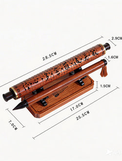 Zen Aesthetic Calligraphy Pen & Scroll Incense Burner Set | Agarwood Incense Holder with 10g Natural Incense Sticks