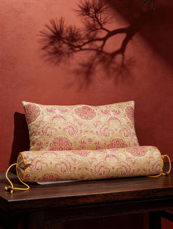 "Zen Rest" Premium Agarwood Infused Cervical Pillow Set | Authentic Silk Brocade