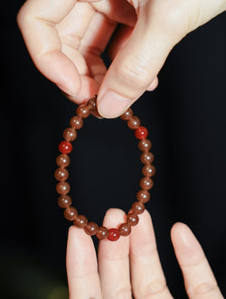 The Earth Collection | Natural Smoky Quartz & Red Agate Bracelet - Grounding & Balance