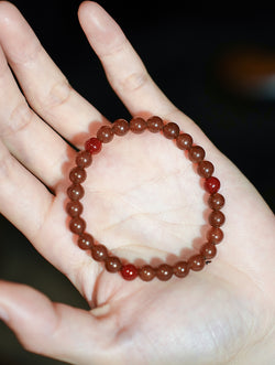 The Earth Collection | Natural Smoky Quartz & Red Agate Bracelet - Grounding & Balance