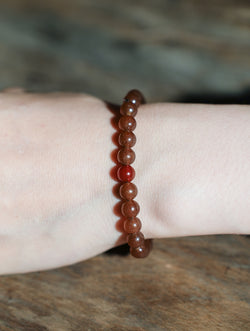 The Earth Collection | Natural Smoky Quartz & Red Agate Bracelet - Grounding & Balance