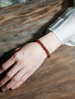 The Earth Collection | Natural Smoky Quartz & Red Agate Bracelet - Grounding & Balance