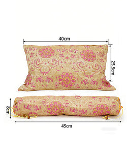 "Zen Rest" Premium Agarwood Infused Cervical Pillow Set | Authentic Silk Brocade